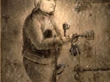 Olomoucký žalářník Colomba přezdívaný Cataquois (Copánek). Akvarel, 19,8 × 14,2 cm. Na zadní straně rámu štítek s francouzským nápisem: „A. Maubourg / Grange, 8. srpna 1831. Žalářník v Olomouci, podle skutečnosti namalováno mou matkou Anastasií La Fayette hraběnkou Tour Maubourg během zajetí jejího otce, s nímž byla vězněna v roce 1795.“ Christie’s, cena 8 750 euro. Zdroj: http://www.christies.com/lotfinder/drawings-watercolors/anastasie-de-la-fayette-le-geolier-de-5334589-details.aspx